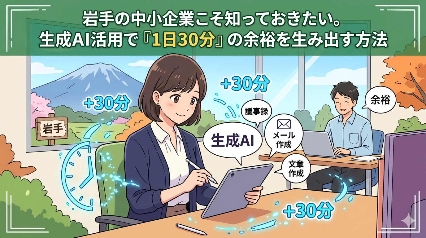 note24:岩手の中小企業こそ知っておきたい。生成AI活用で「1日30分」の余裕を生み出す方法
